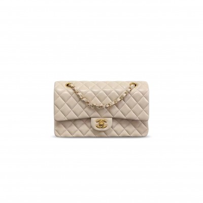 CHANEL CLASSIC BEIGE FLAP BAG (25.5*15.5*6.5cm)